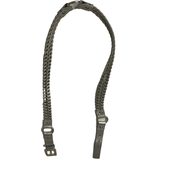 VINTAGE CALVIN KLEIN Silver Studded Ring Belt Size Extra Large - Picture 8 of 11